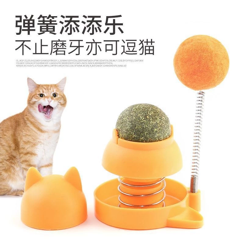 Viên Catnip cỏ mèo bạc hà gắn tường dạng xoay thư giản tiêu búi lông giảm stress cho mèo - Ảnh 6