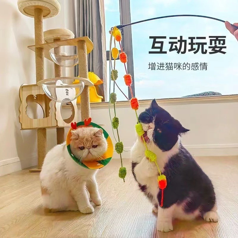 Cần câu mèo, nhiều màu sắc có dây tua rua, chuông lục lạc - Ảnh 3
