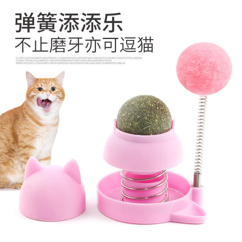 Viên Catnip cỏ mèo bạc hà gắn tường dạng xoay thư giản tiêu búi lông giảm stress cho mèo - Ảnh 7