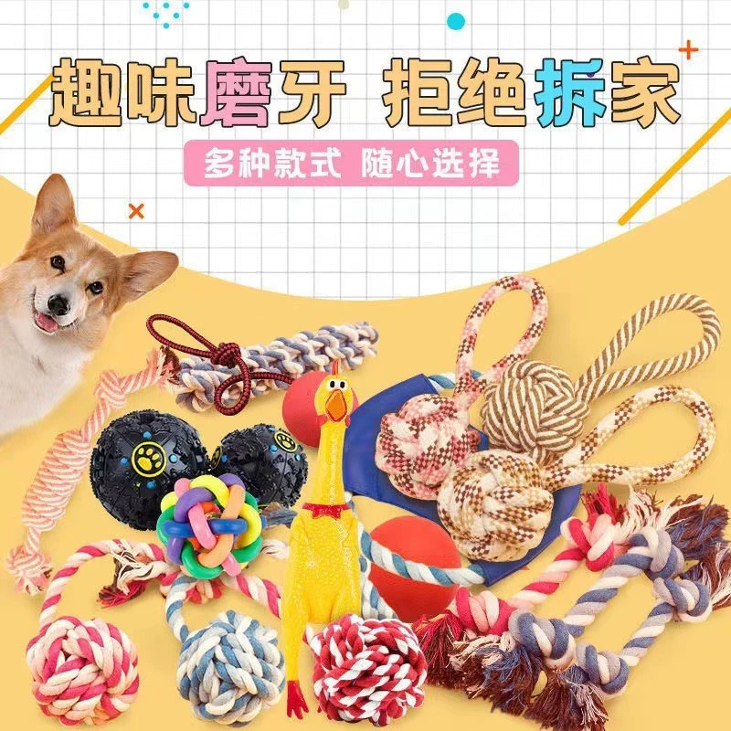 Dây bông bện xương cho Chó Con mọc Răng nhai,Đồ Chơi nhai gặm - Ảnh 7