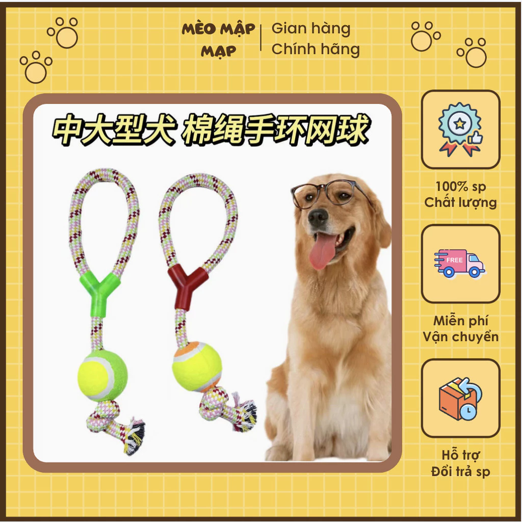 Bóng tennis cho chó loại có tay cầm chữ Y
