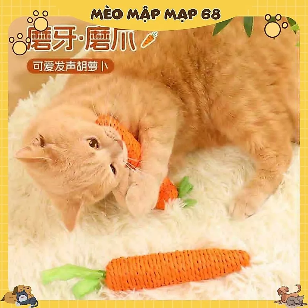 Đồ chơi gặm cắn cho mèo hình củ cà rốt - Ảnh 3