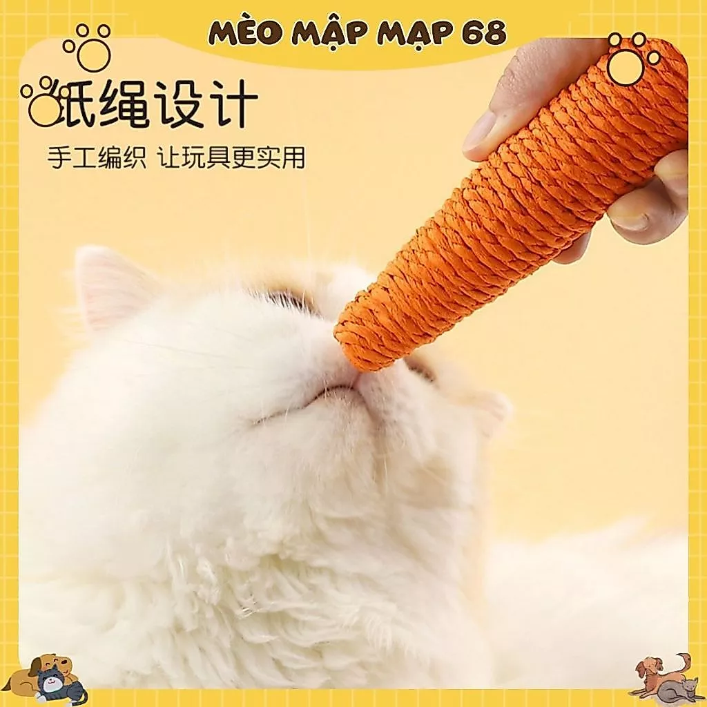 Đồ chơi gặm cắn cho mèo hình củ cà rốt - Ảnh 4