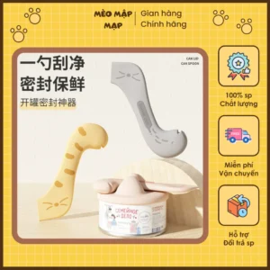 THÌA VÀ NẮP ĐẬY HỘP PATE CAO CẤP CHÓ MÈO SILICON