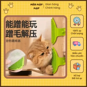Bàn Chải Gắn Tường Cho Mèo – Dụng Cụ Gãi Lưng & Massage Tự Động