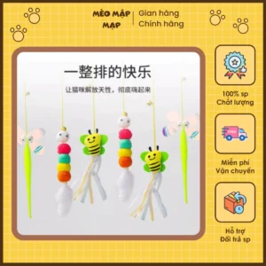 Đồ chơi treo tường cho pet - chuồn chuồn, sâu tua rua, sâu lông đáng yêu