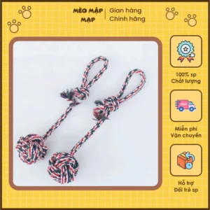 Dây bông bện xương cho Chó Con mọc Răng nhai,Đồ Chơi nhai gặm