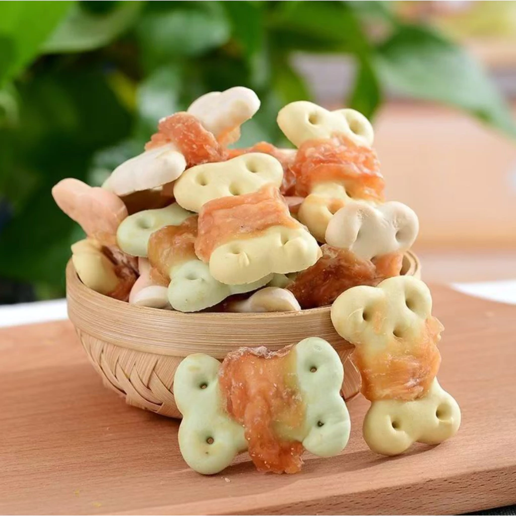 Snack bánh thưởng 50GRAM cho chó - Dạng bánh quy cuộn thịt gà , phần thưởng huấn luyện chó - Ảnh 2
