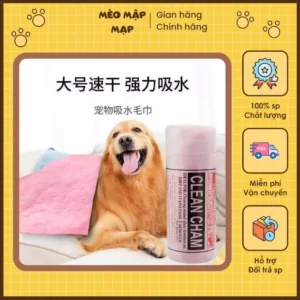 Khăn lau đa năng CLEAN CHAM – khăn siêu thấm nước, giúp lau khô lông chó mèo nhanh chóng