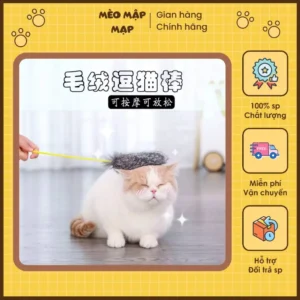 Đồ chơi tương tác bằng lông thỏ mềm mại cho mèo cưng