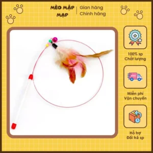 Cần Câu Lông Vũ Cho Mèo – Đồ Chơi Tương Tác Giúp Mèo Vận Động & Giải Trí 🐾