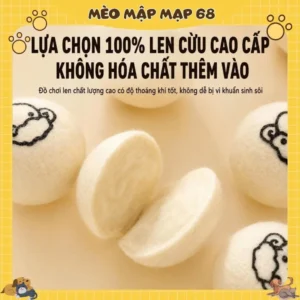 Alternative view of Bóng Len Lông Cừu Cho Mèo Hình Con Cừu Hương Sữa - Đồ Chơi Vờn Vồ Bắt Giảm Stress Mèo Mập Mạp