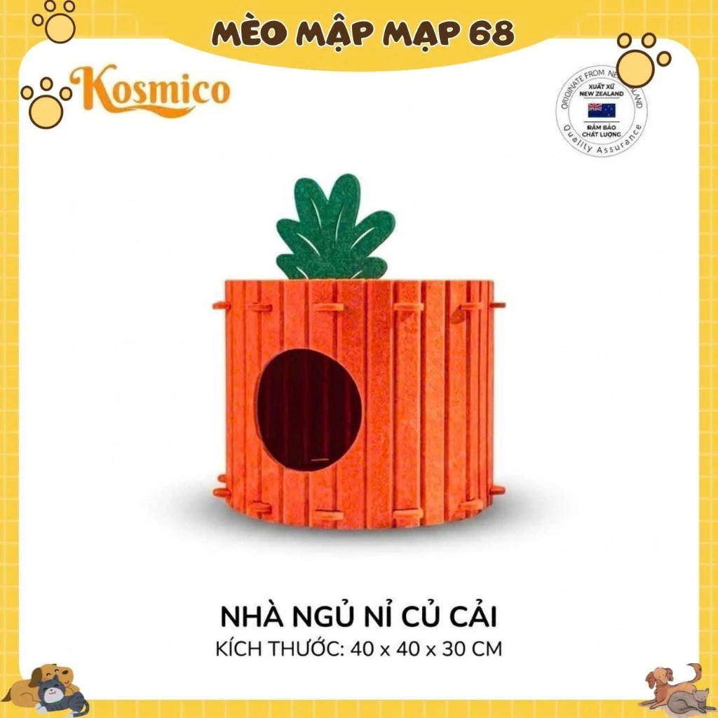 NHÀ CÀO MÓNG HÌNH CỦ CÀ RỐT CHO MÈO – Ổ NGỦ TRỤ LEO TRÈO ĐA NĂNG, BỀN CHẮC & SANG TRỌNG - Ảnh 6