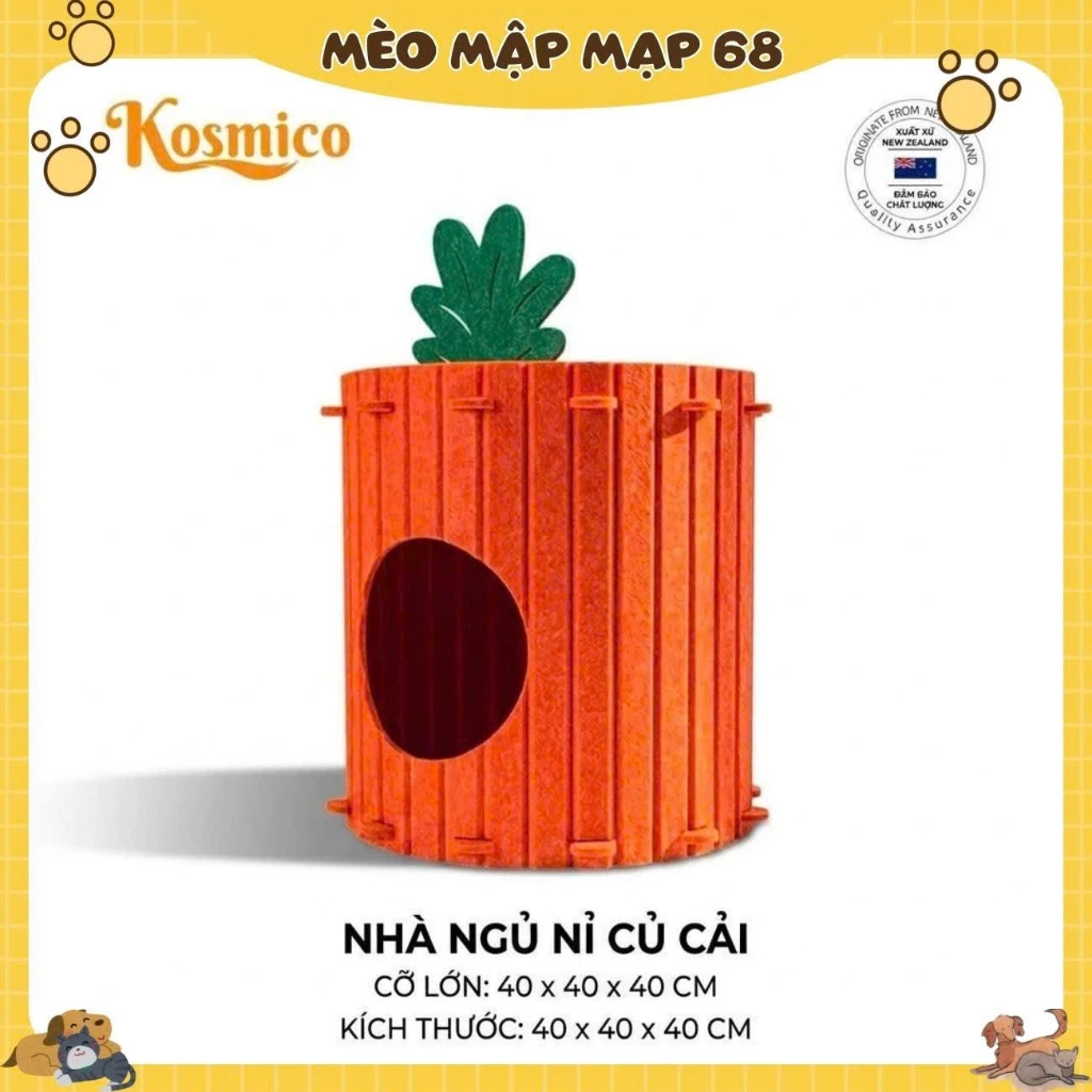 NHÀ CÀO MÓNG HÌNH CỦ CÀ RỐT CHO MÈO – Ổ NGỦ TRỤ LEO TRÈO ĐA NĂNG, BỀN CHẮC & SANG TRỌNG - Ảnh 5