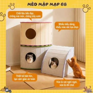 Alternative view of Nhà Ở Góc Tường Cho Mèo Tiết Kiệm Diện Tích - Ổ Ngủ Lắp Ráp Rộng Rãi Thoáng Khí Mèo Mập Mạp