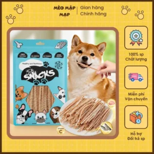 Snack Thưởng Cho Chó Mèo Thanh Dài Gợn Sống 50GRAM - Bánh Thưởng Mài Răng Dinh Dưỡng An Toàn