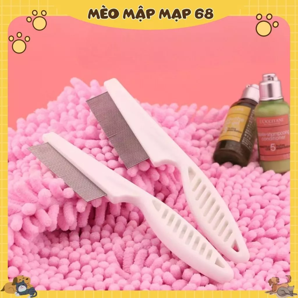Lược chải Ve Rận Cho Thú Cưng Chó Mèo (lược chải rận, lược kim loại răng khít) - Ảnh 3