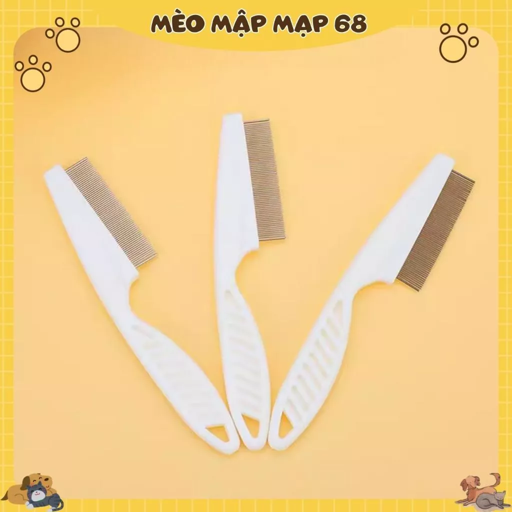 Lược chải Ve Rận Cho Thú Cưng Chó Mèo (lược chải rận, lược kim loại răng khít) - Ảnh 4