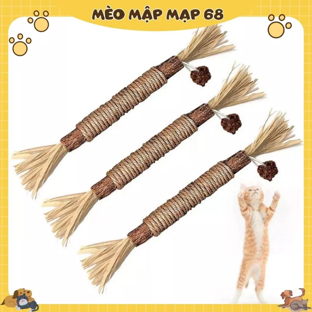Đồ chơi cho mèo, thanh gỗ thảo mộc giúp mèo thư gián, làm sạch răng miệng - Ảnh 3