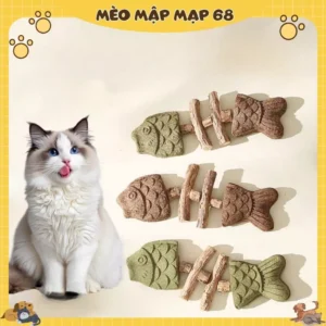 Alternative view of Cá Gỗ Catnip Kèm Bánh Cỏ Mèo Hương Thơm Thư Giãn Dành Cho Thú Cưng