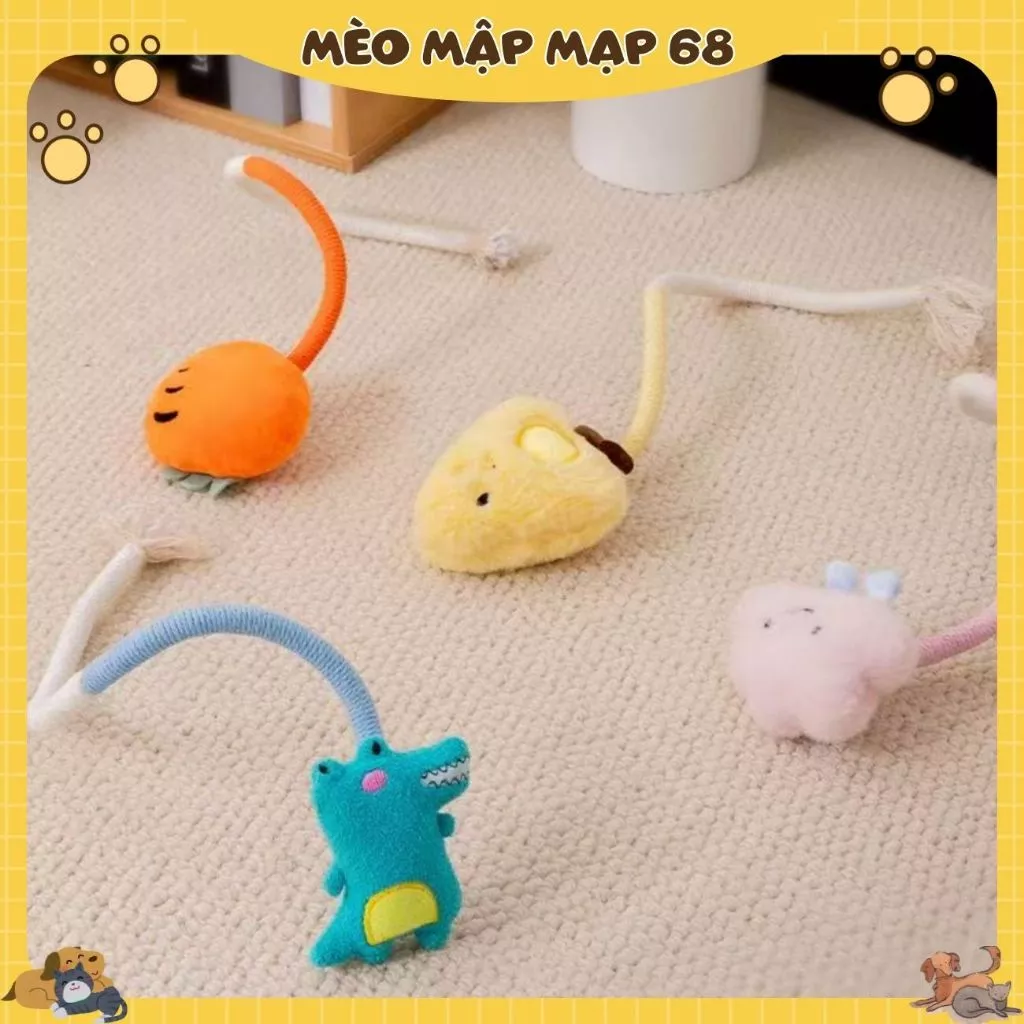 Đồ chơi dây thừng thú cưng chống ngứa răng cho chó mèo dây thừng đồ chơi cho mèo vờn con mồi có kèm cỏ mèo - Ảnh 4