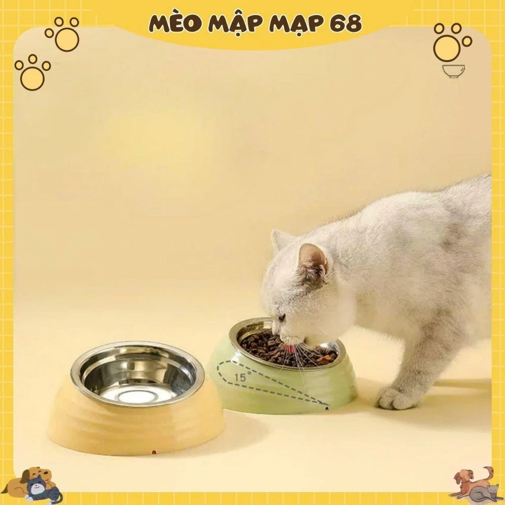 Bát Thép Không Gỉ Mèo, Bát Cho Chó Bát Ăn Bảo Vệ Cổ Mèo, Bát Thức Ăn Cho Chó. - Ảnh 3