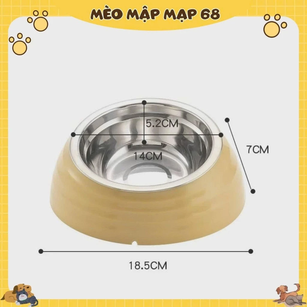 Bát Thép Không Gỉ Mèo, Bát Cho Chó Bát Ăn Bảo Vệ Cổ Mèo, Bát Thức Ăn Cho Chó. - Ảnh 4