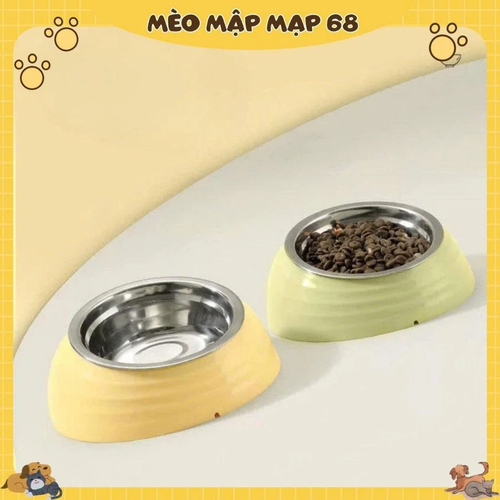 Bát Thép Không Gỉ Mèo, Bát Cho Chó Bát Ăn Bảo Vệ Cổ Mèo, Bát Thức Ăn Cho Chó. - Ảnh 2