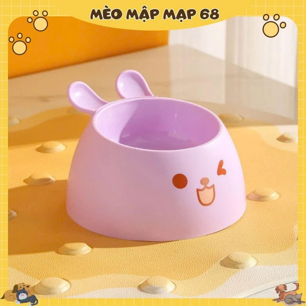 Bát/Chén Ăn Chống Gù Hình Tai Thỏ Cho Chó Mèo Ruột Inox Có Thể Tháo Rời Chống Trượt, An Toàn, Dễ Chùi Rửa - Ảnh 6