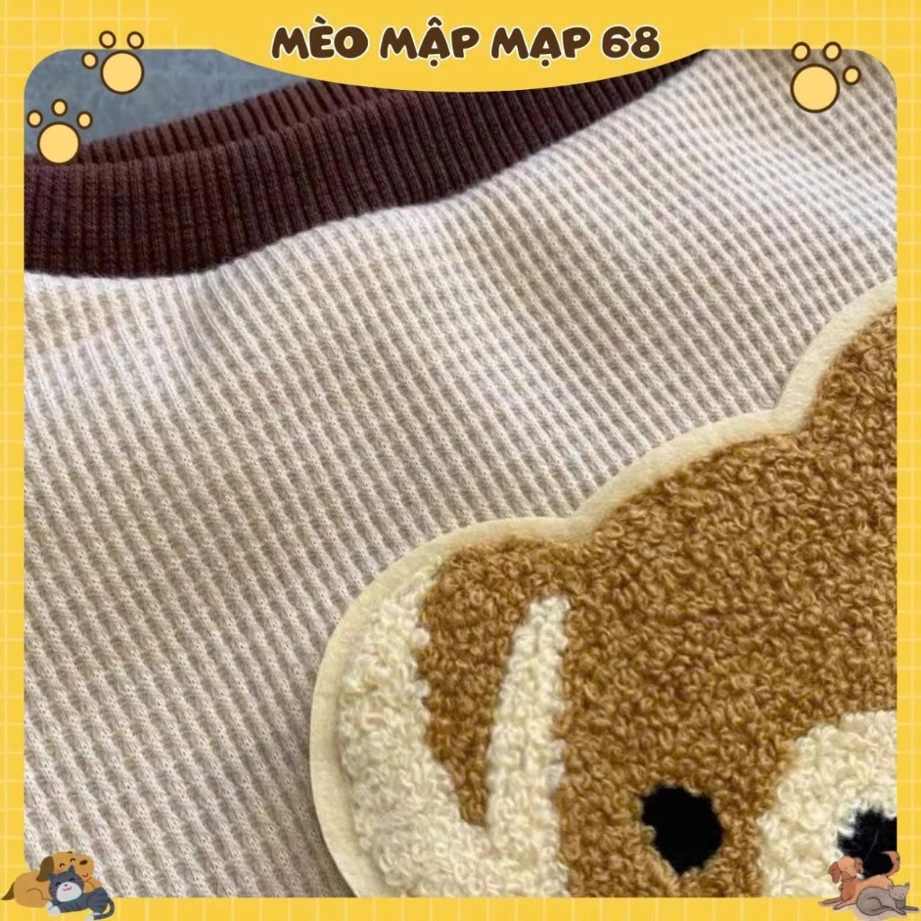 Áo Cho Mèo Họa Tiết Gấu – Áo Thun Thú Cưng Màu Be Dễ Thương, Mặc Quanh Năm - Ảnh 5