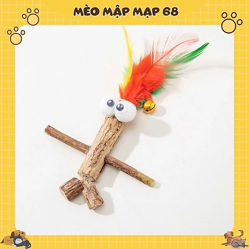 Đồ Chơi Gỗ Mộc Gai Matatabi Cho Mèo Mài Răng Giảm Stress - Cây Cắn Gặm Lông Vũ Mèo Mập Mạp 68 - Ảnh 4