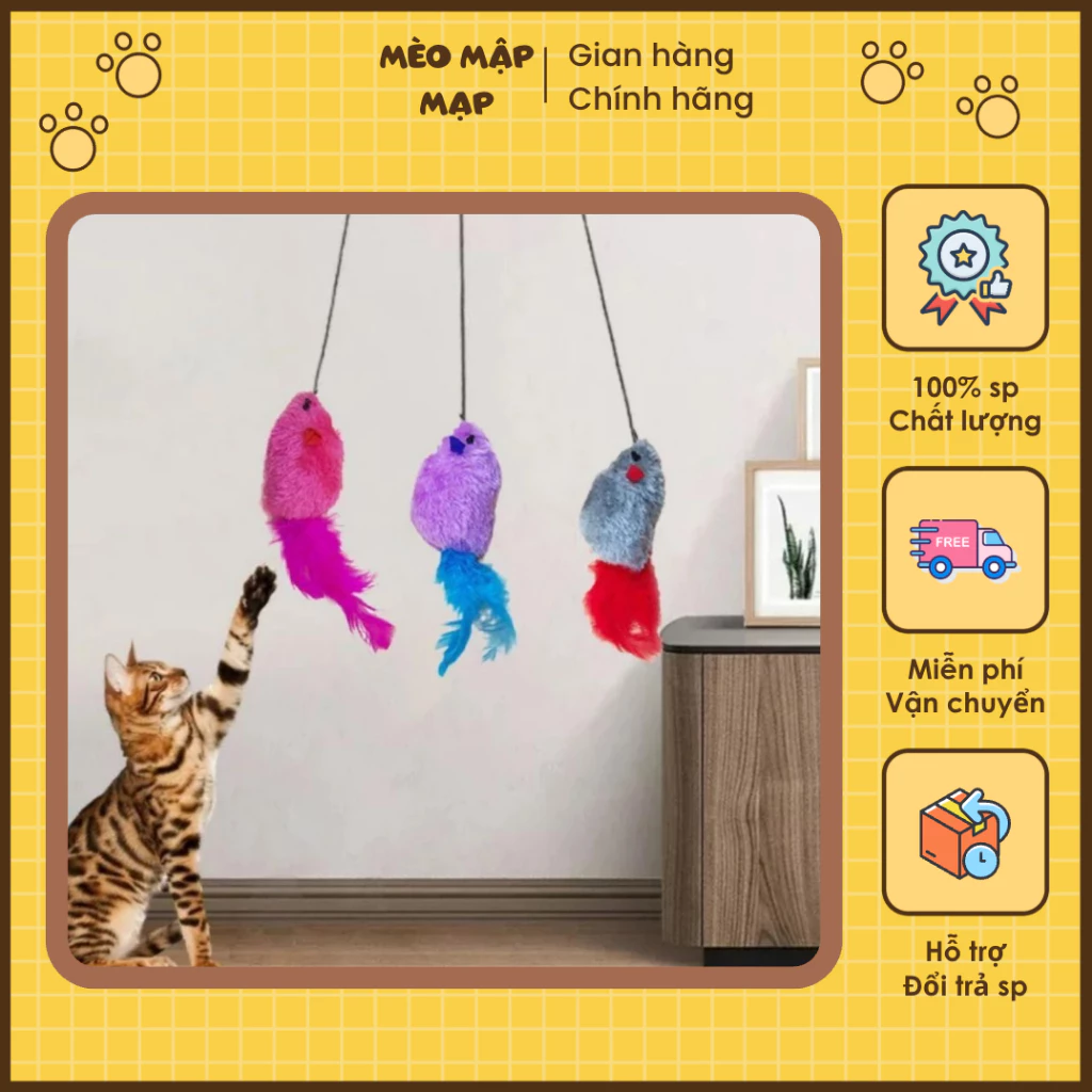 Chuột Treo Đồ Chơi Mèo, Có Móc Dính Sang Trọng / Lông Treo Chuột Tạo Âm Thanh