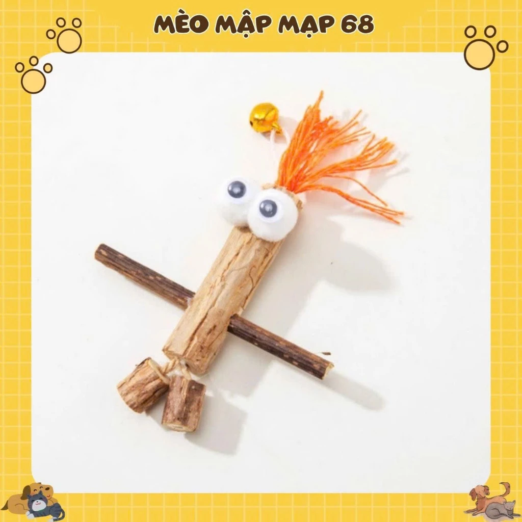 Đồ Chơi Gỗ Mộc Gai Matatabi Cho Mèo Mài Răng Giảm Stress - Cây Cắn Gặm Lông Vũ Mèo Mập Mạp 68 - Ảnh 3