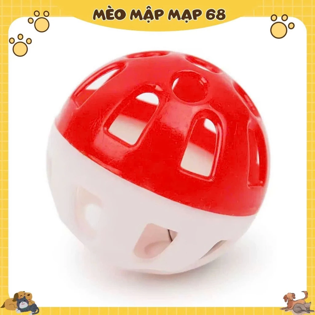 Đồ Chơi Bóng Chuông Nhựa Nhiều Màu Cho Mèo - Bóng Lăn Kích Thích Vận Động Mèo Mập Mạp - Ảnh 4