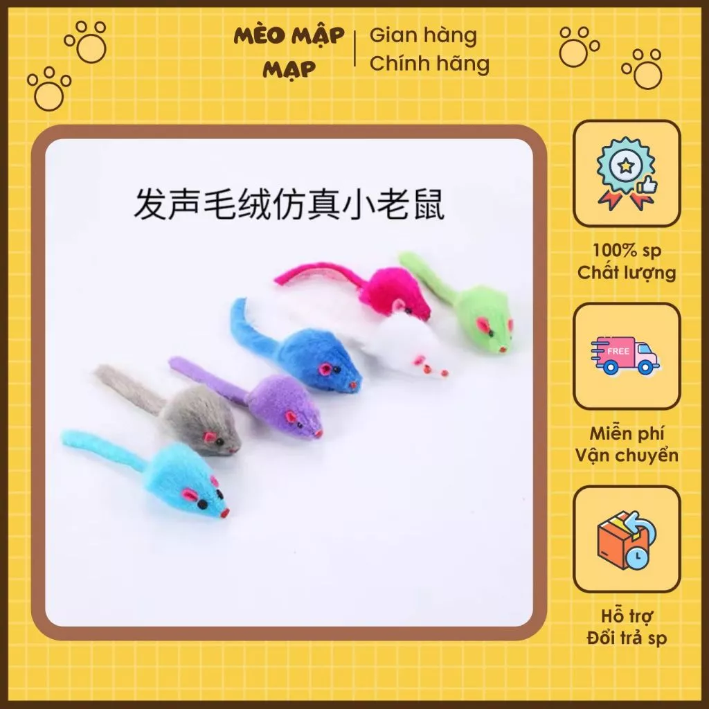 Combo 5 con Chuột Nhồi Bông Đồ Chơi Cho Mèo Cưng