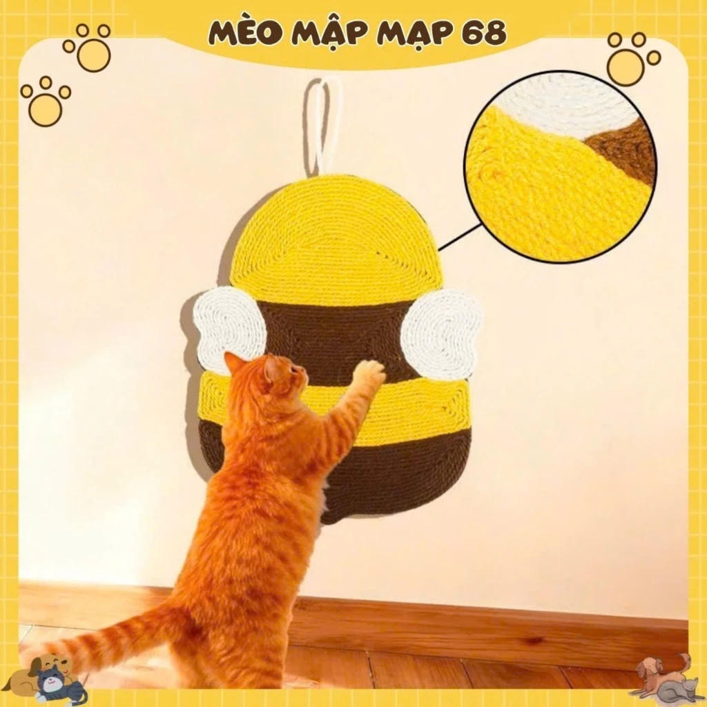 Bàn cào móng treo tường cho mèo dễ thương - Ảnh 3